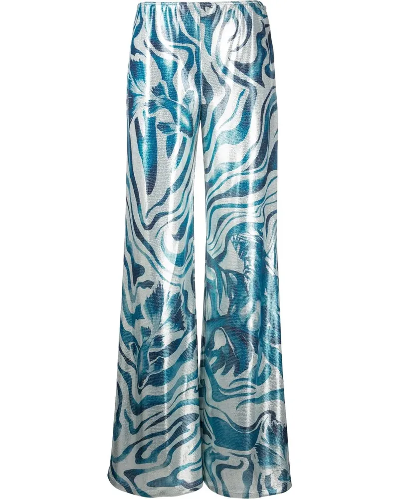 Alberta Ferretti Hose mit Print - Blau Blau
