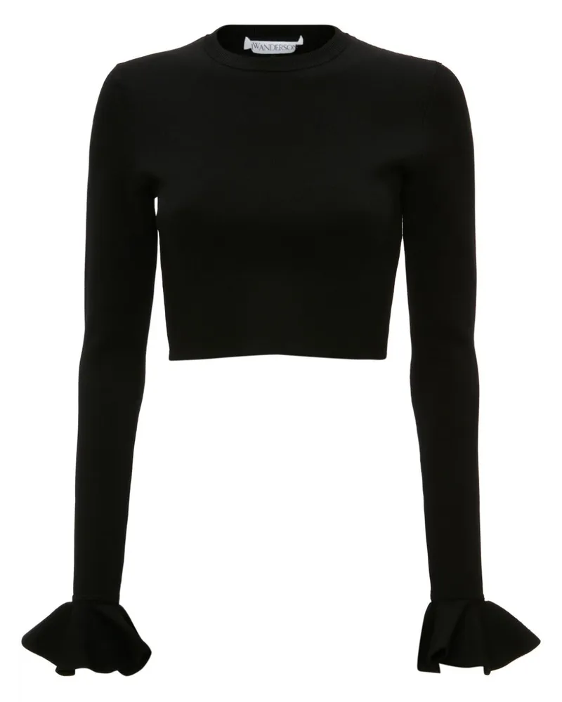 J.W.Anderson Cropped-Oberteil mit Rüschen - Schwarz Schwarz