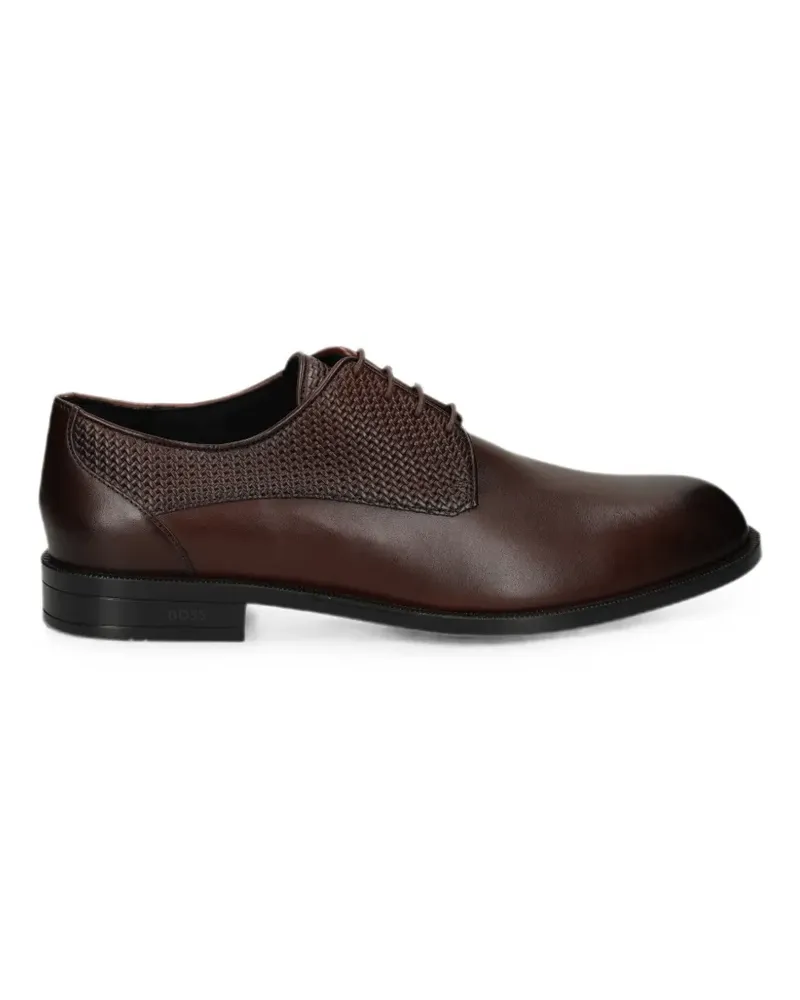 HUGO BOSS woven-panel leather shoes - Braun Braun