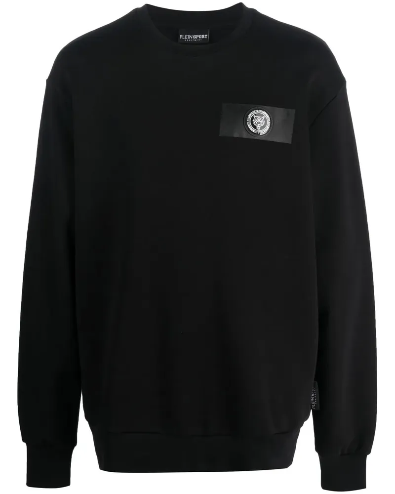 Philipp Plein Sweatshirt mit Logo-Patch - Schwarz Schwarz