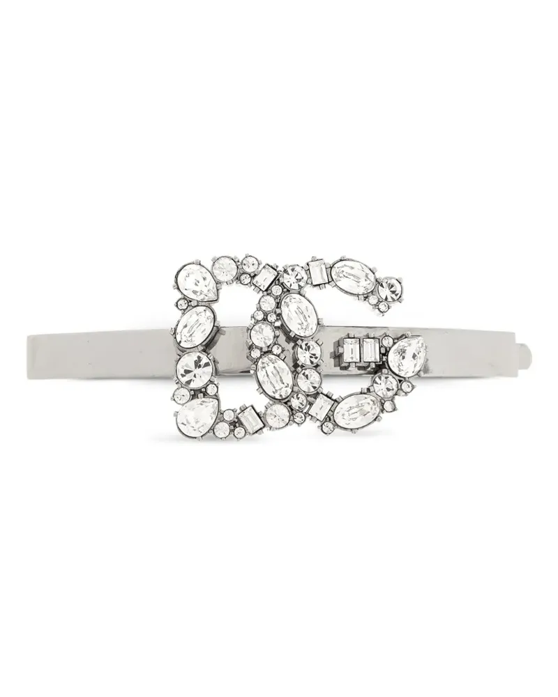 Dolce & Gabbana Haarspange mit Logo - Silber Silber
