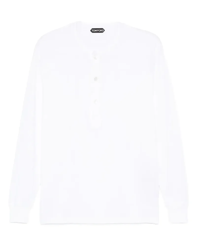 Tom Ford Klassisches Henley-Hemd - Weiß Weiß