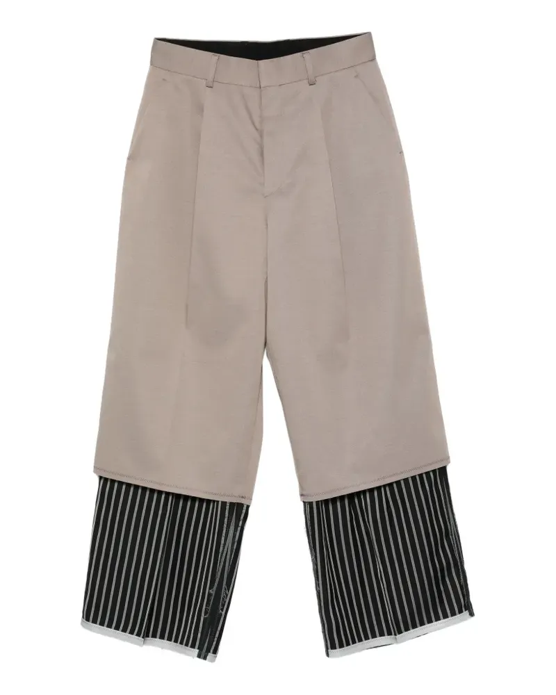 kolor double layer tailored trousers - Nude Nude