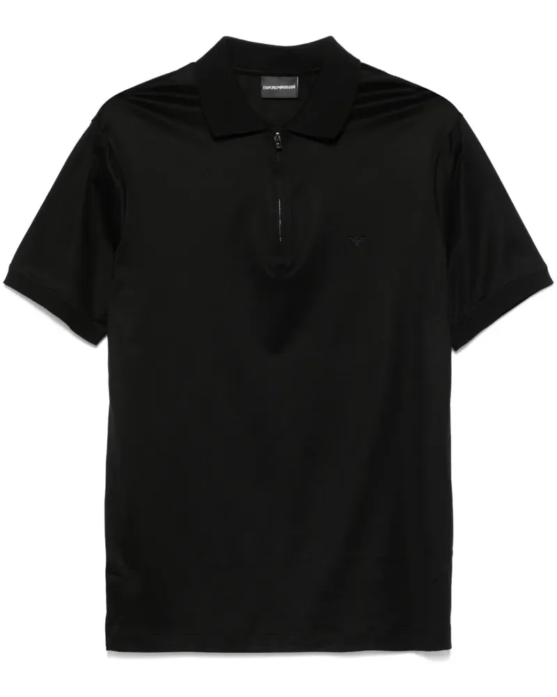 Emporio Armani Poloshirt mit Logo-Patch - Schwarz Schwarz