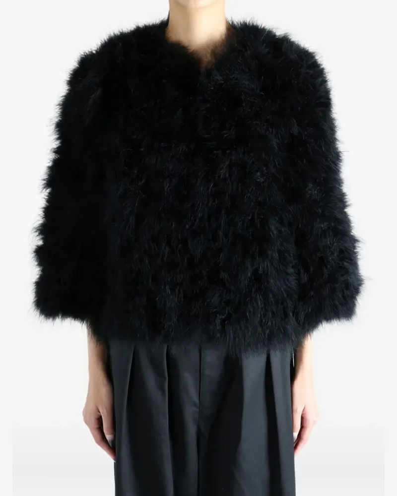 Yves Salomon feather jacket - Schwarz Schwarz