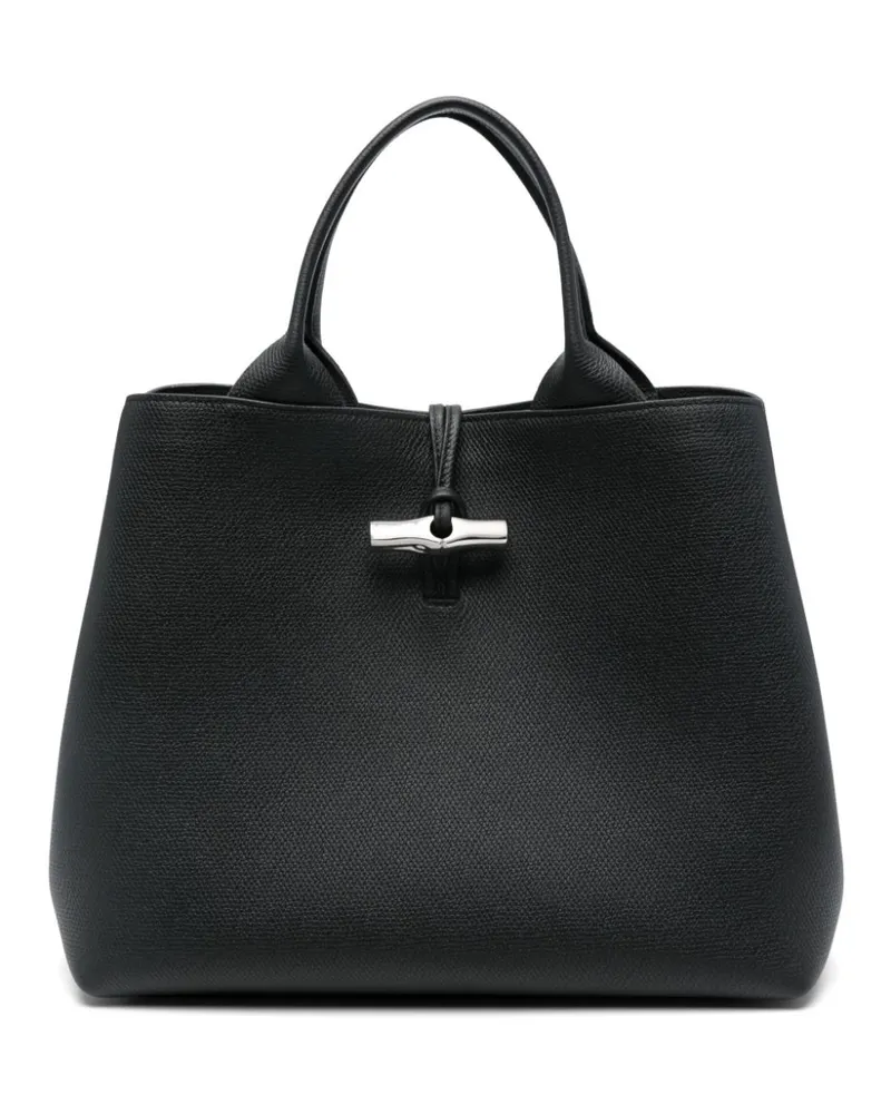 Longchamp Großer Roseau Shopper - Schwarz Schwarz