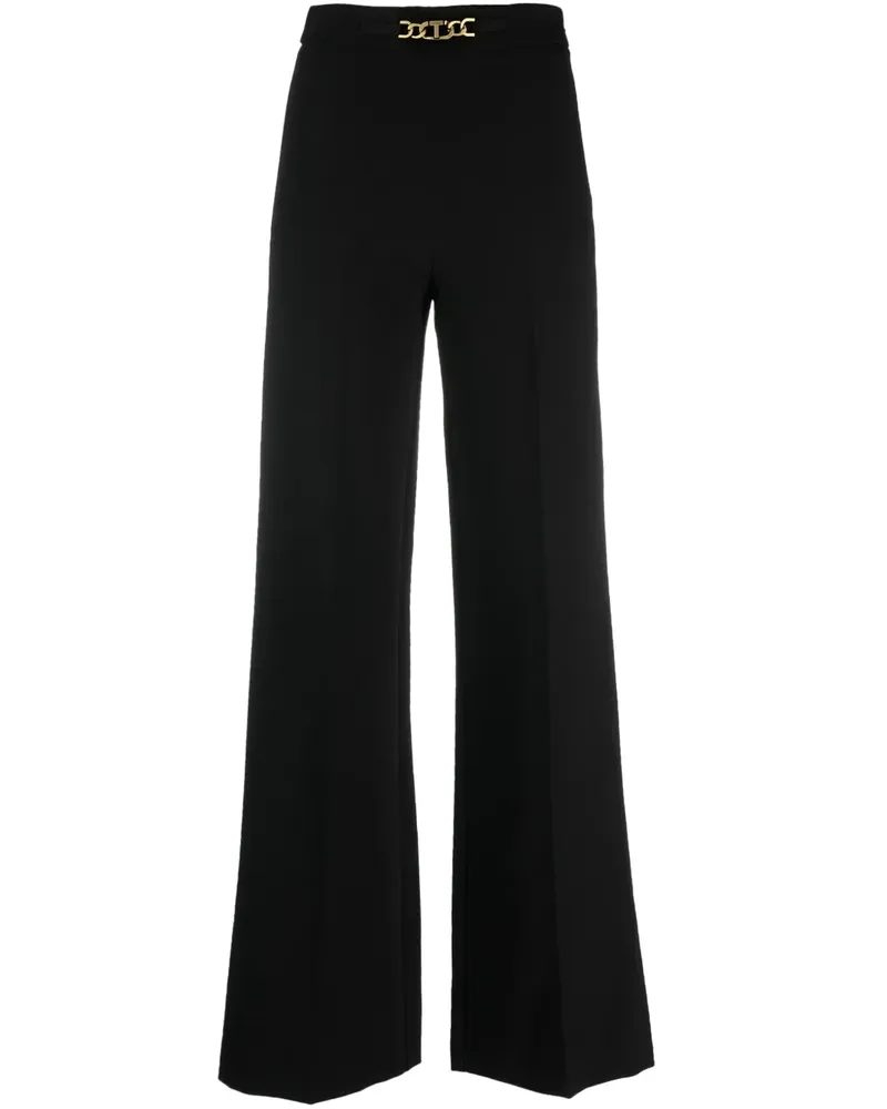 Twin-Set Weite Hose mit Oval T-Kette - Schwarz Schwarz