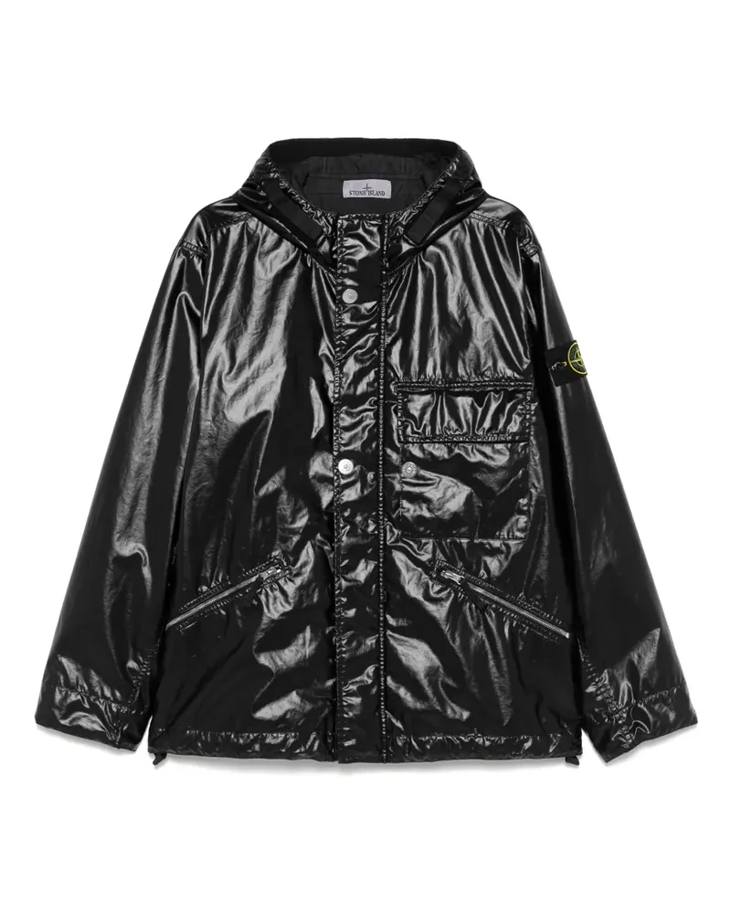 Stone Island Mussola Gommata Jacke - Schwarz Schwarz