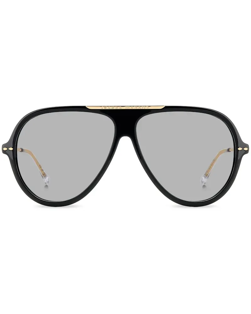 Isabel Marant Pilotenbrille mit Logo-Gravur - Schwarz Schwarz