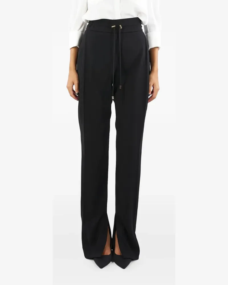 Elisabetta Franchi Kordelzug-Hose mit Schlitz am Knöchel - Schwarz Schwarz