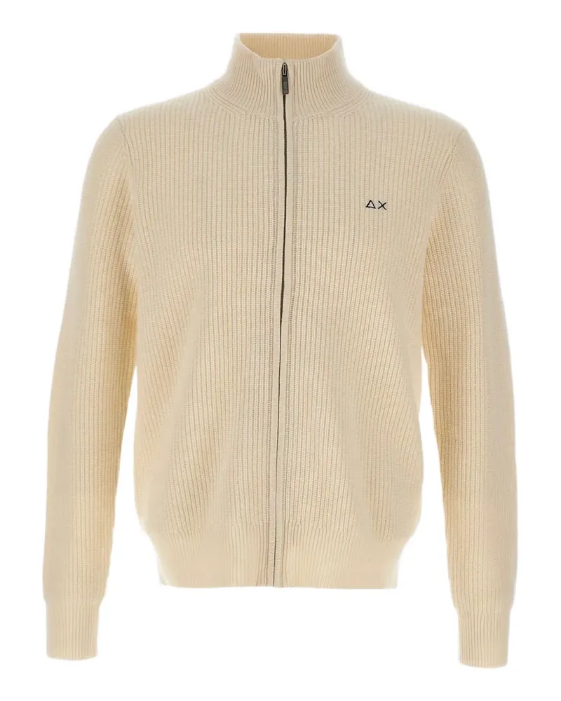 Sun68 zip ribbed cardigan - Weiß Weiß