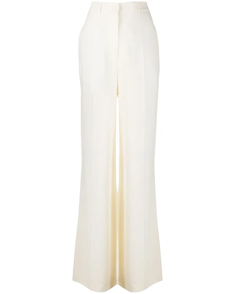 Victoria Beckham Taillenhose mit weitem Bein - Weiß Weiß