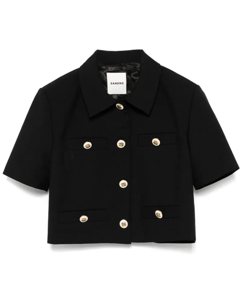 Sandro Cropped-Jacke - Schwarz Schwarz