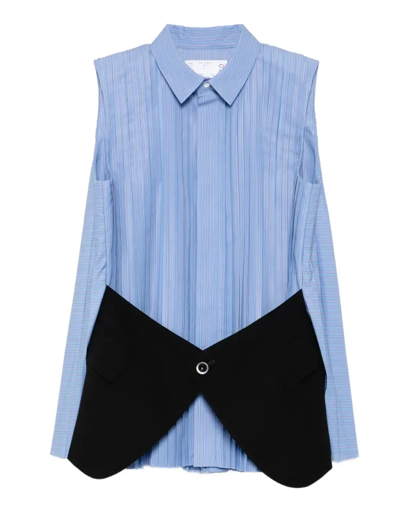 Sacai Blusentop mit Falten - Blau Blau