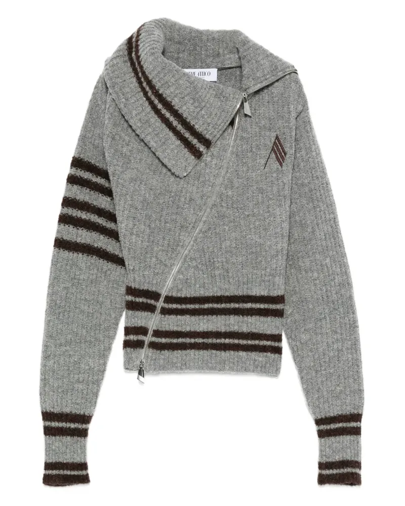 ATTICO Gestreifter Cardigan - Grau Grau