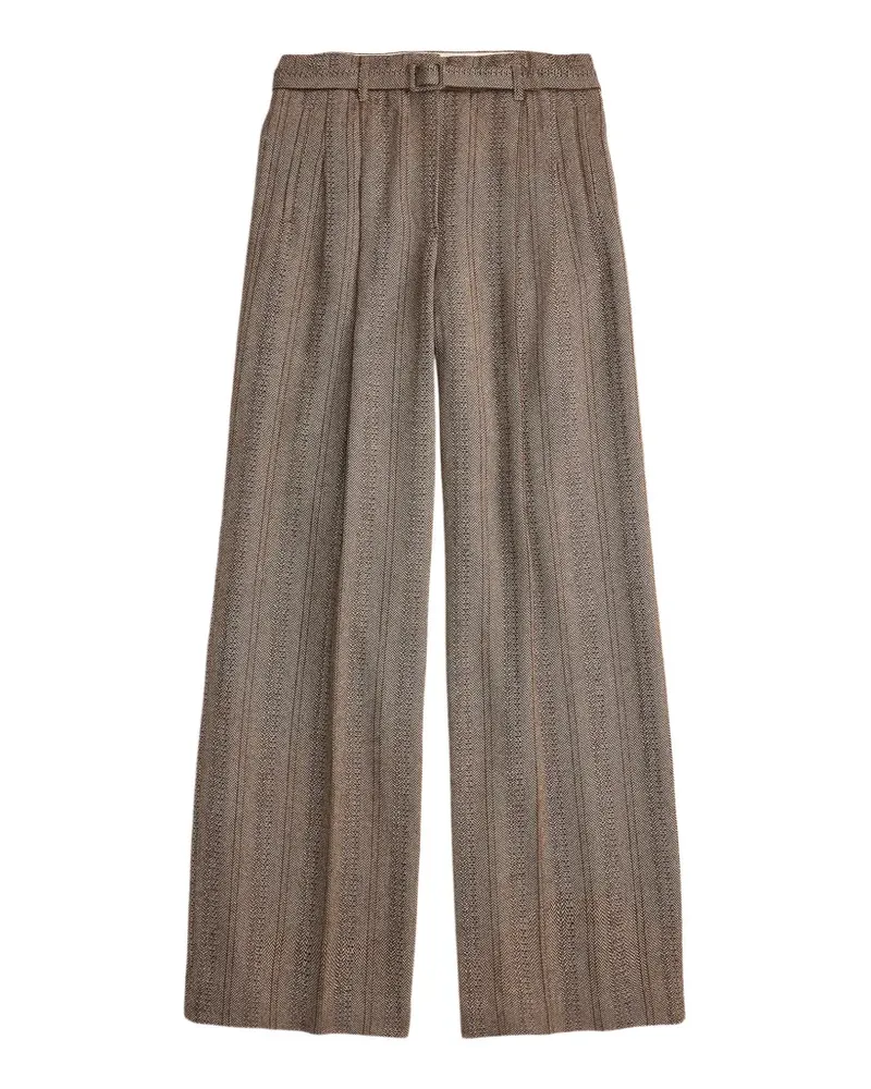 Ralph Lauren Bundfaltenhose mit Fischgrätenmuster - Braun Braun
