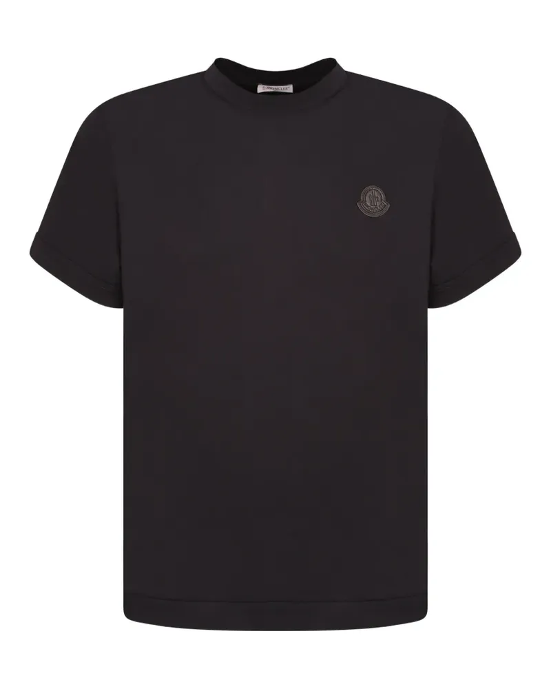 Moncler T-Shirt mit Logo-Patch - Blau Blau