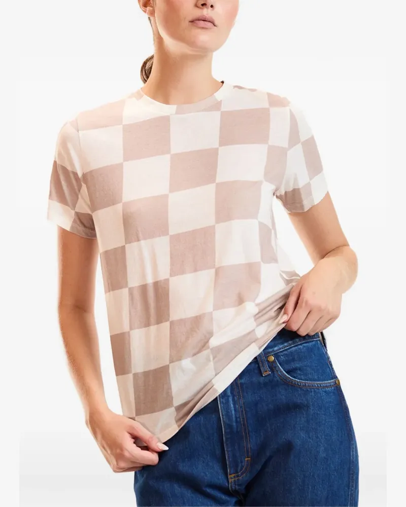 Victoria Beckham checkerboard T-shirt - Braun Braun