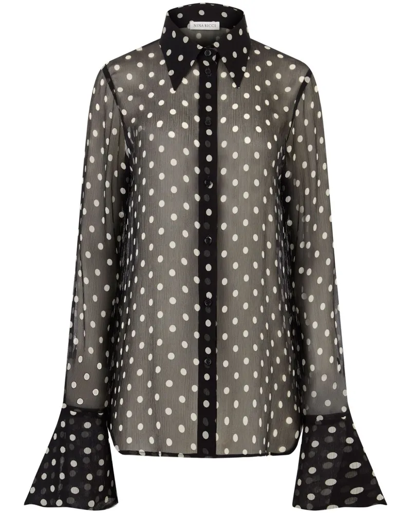 Nina Ricci Hemd mit Glockenärmeln - Schwarz Schwarz