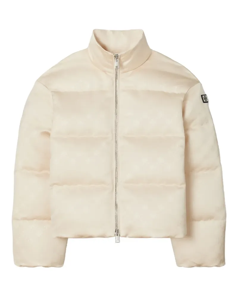 Tory Burch Steppjacke aus Satin mit T-Monogramm - Nude Nude