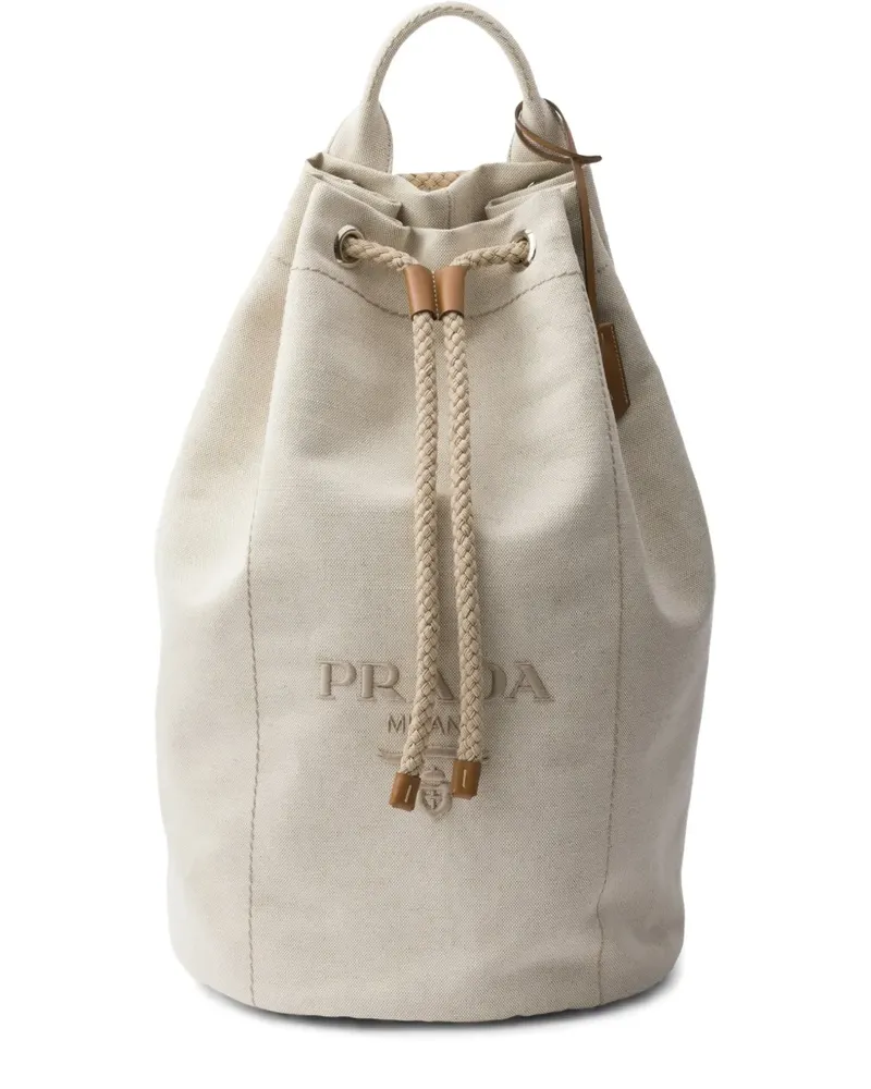 Prada Rucksack mit Logo-Print - Nude Nude