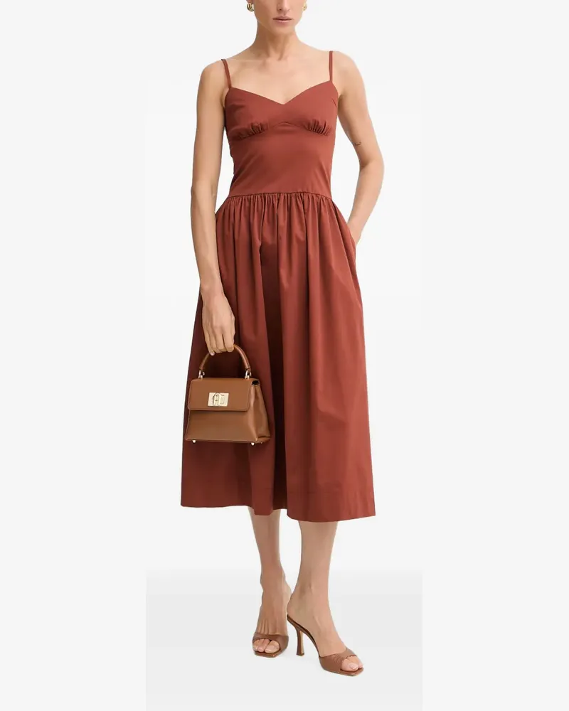 Morgan bow-detail pleated midi dress - Braun Braun