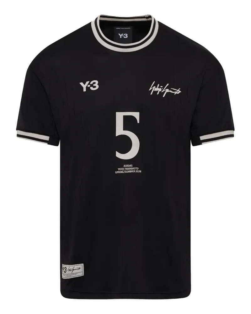 Y-3 T-Shirt mit Logo-Print - Schwarz Schwarz