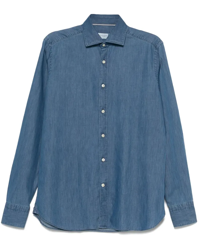 Tintoria Mattei Hemd aus Chambray - Blau Blau