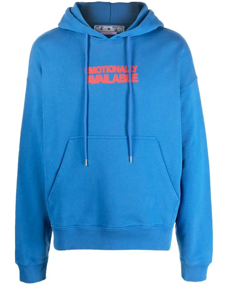 OFF-WHITE Hoodie mit Slogan-Print Blau