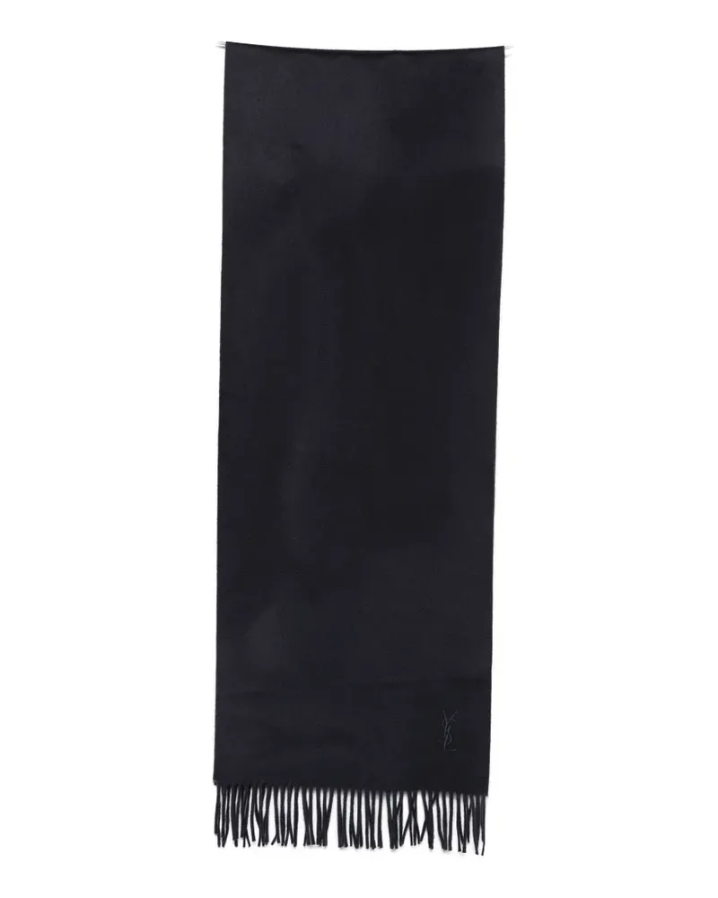 Saint Laurent Cassandre fringed scarf - Blau Blau