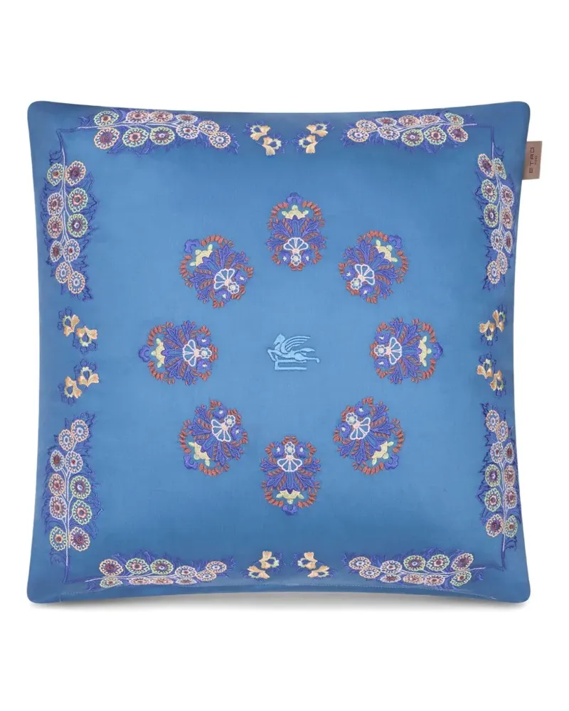 Etro Kissen mit Logo-Stickerei - Blau Blau