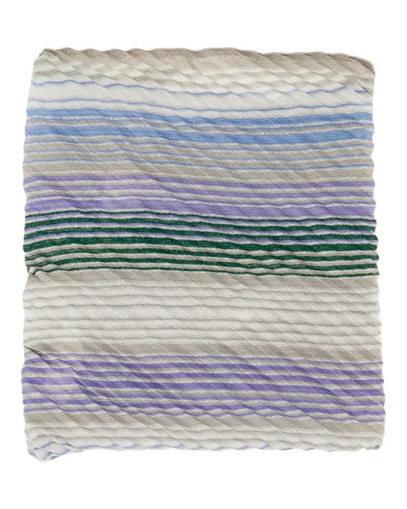 Missoni Gestreifter Schal mit Stickerei - Nude Nude