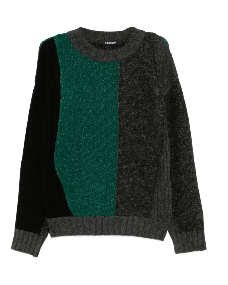 SONGZIO Pullover mit Kontrastfarben - Grau Grau