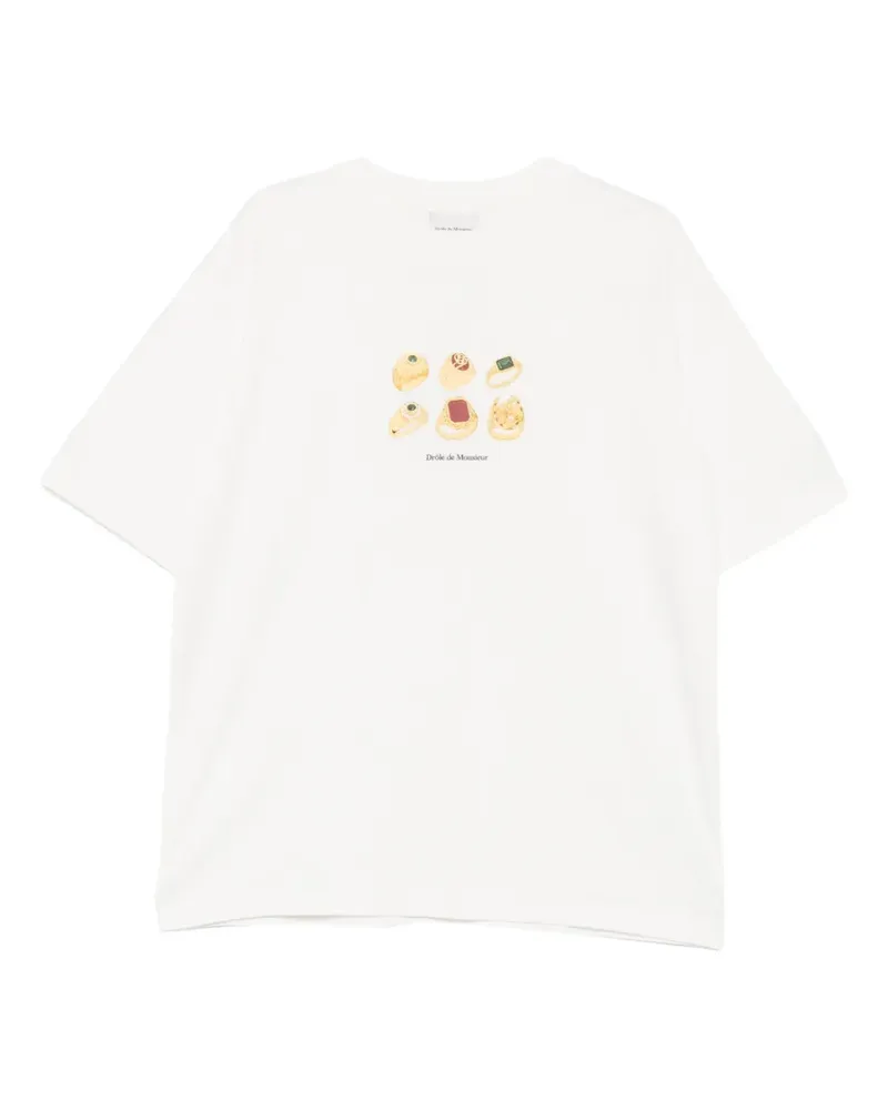 Drôle de Monsieur graphic-print T-shirt - Weiß Weiß