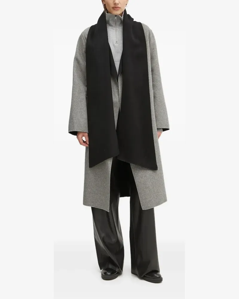 Karl Lagerfeld Zweifarbiger Mantel mit Gürtel - Schwarz Schwarz