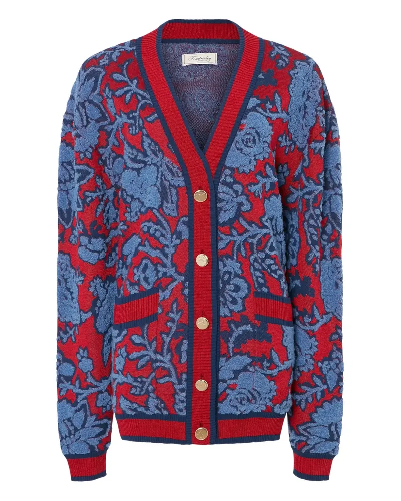 Temperley London Francis Cardigan mit Blumenmuster - Blau Blau