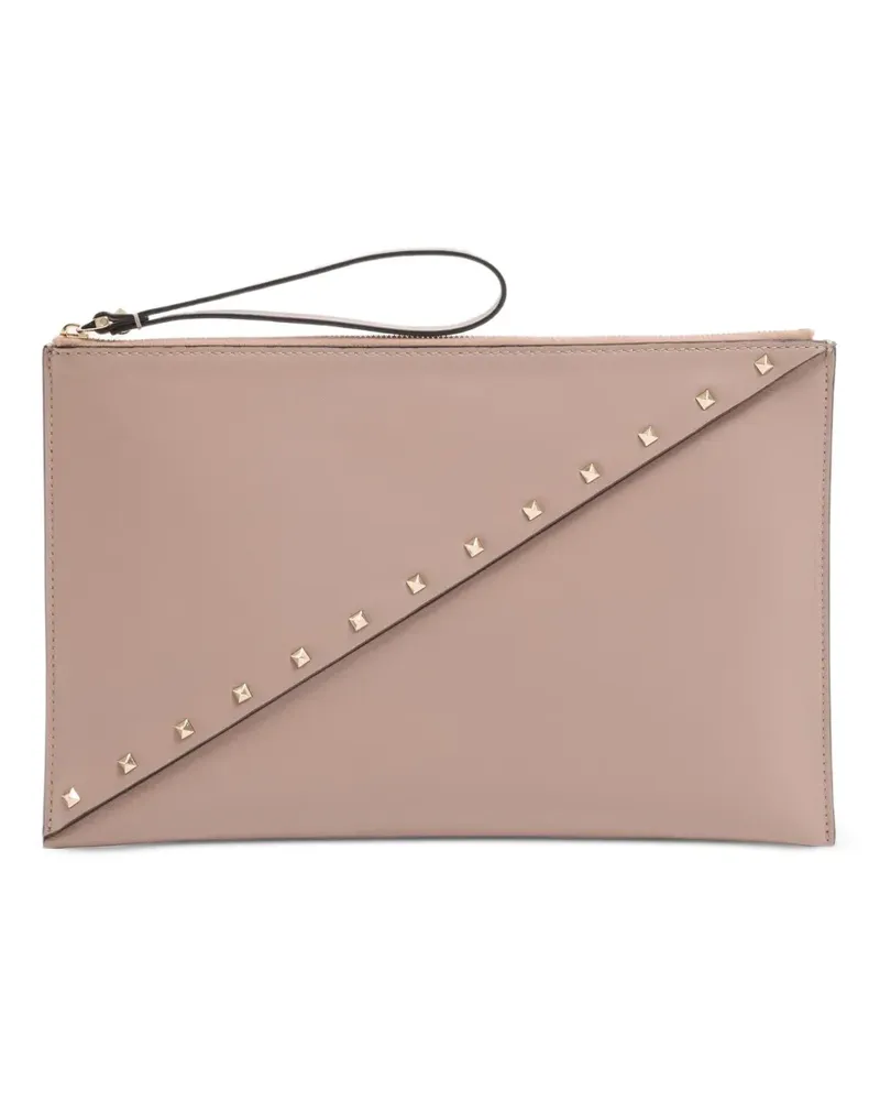 Valentino Garavani Rockstud Clutch aus Kalbsleder - Nude Nude