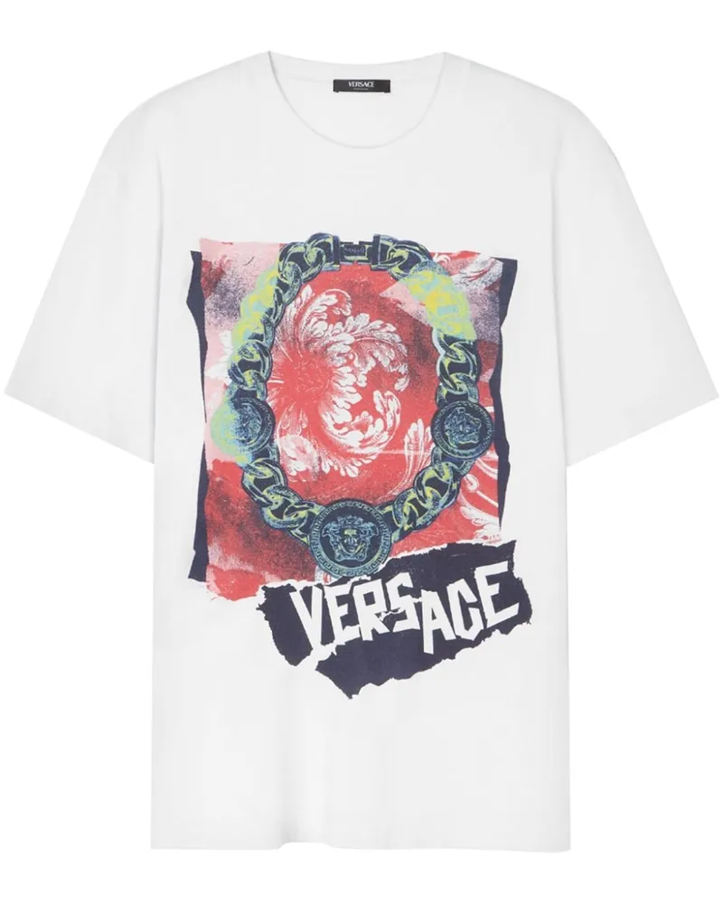 Versace Collana Punk T-Shirt - Weiß Weiß