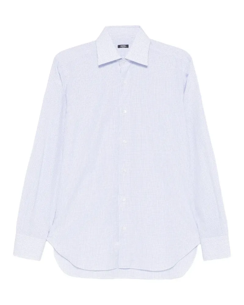 BARBA Hemd mit Karomuster - Weiß Weiß