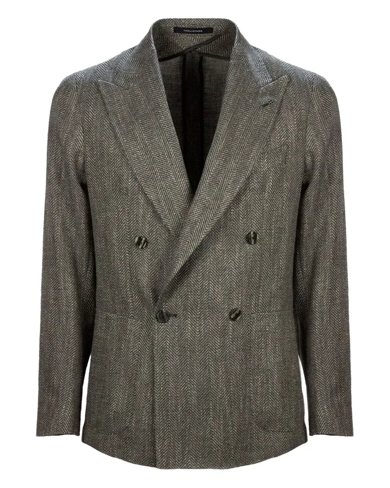 Tagliatore double-breasted herringbone-patterned blazer - Grau Grau