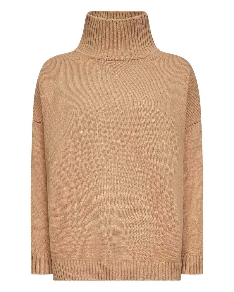 Max Mara Gerippter Rollkragenpullover - Nude Nude