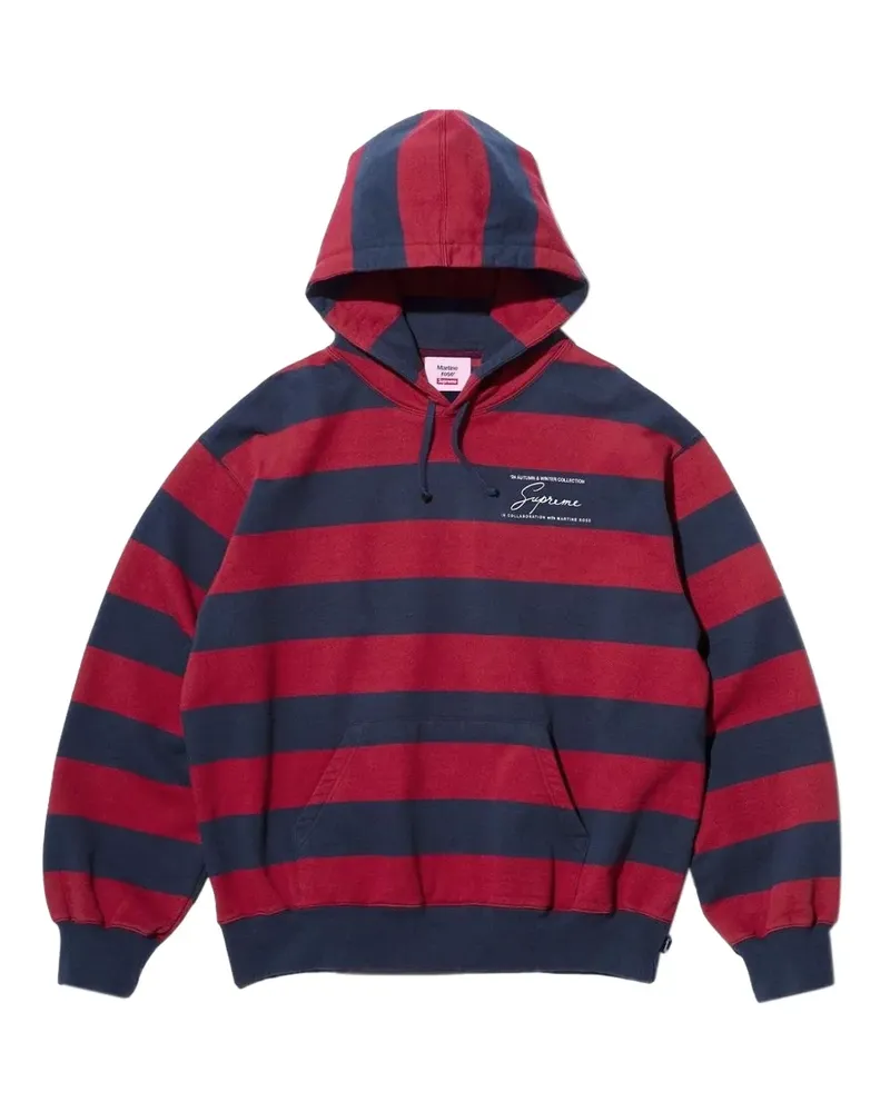 Supreme Being x Martine Rose® gestreifter Hoodie - Rot Rot