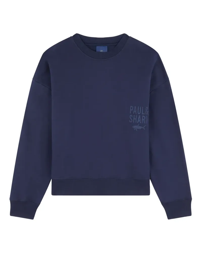 Paul & Shark logo-print crew-neck sweatshirt - Blau Blau