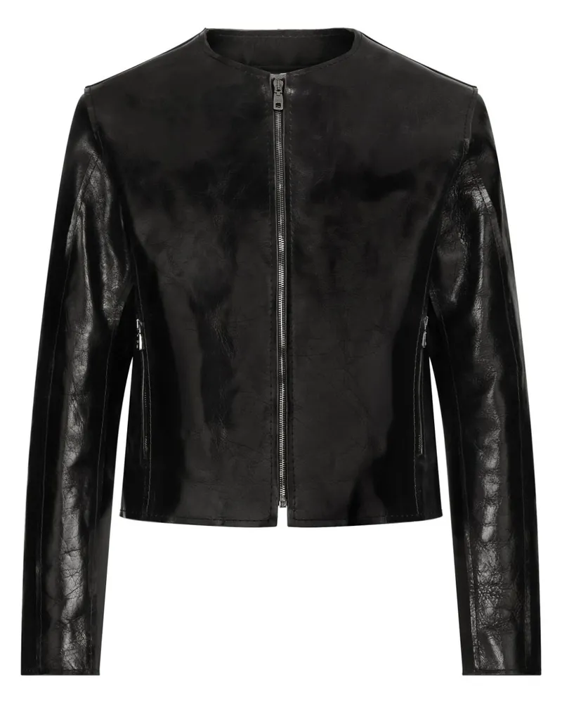 Dolce & Gabbana Jacke ohne Kragen - Schwarz Schwarz