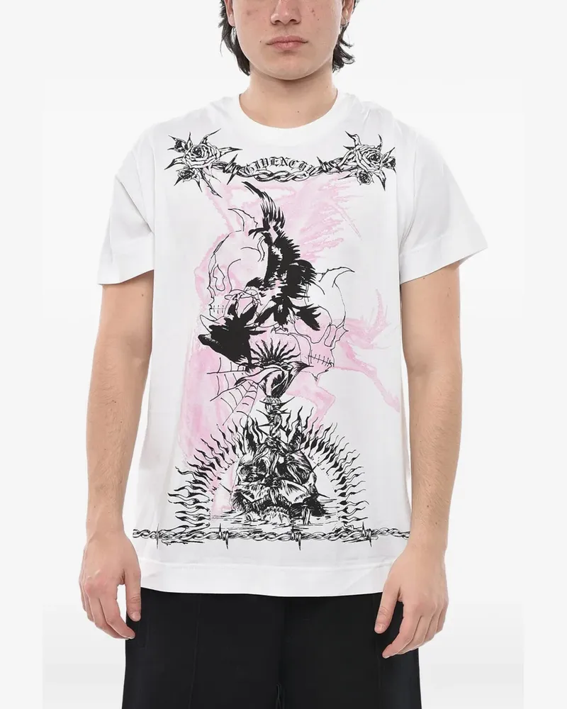 Givenchy T-Shirt mit Gotik-Print - Weiß Weiß