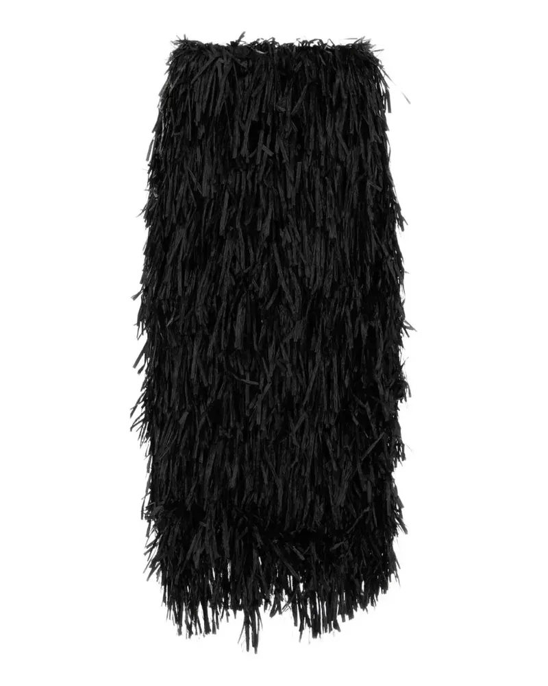 Co fringed-embellished midi skirt - Schwarz Schwarz