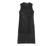 Devin Midikleid mit Windblumen - Schwarz