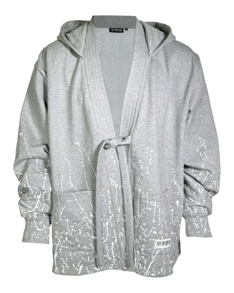 Mostly Heard Rarely Seen Kimono Hoodie mit Farbstickerei - Grau Grau