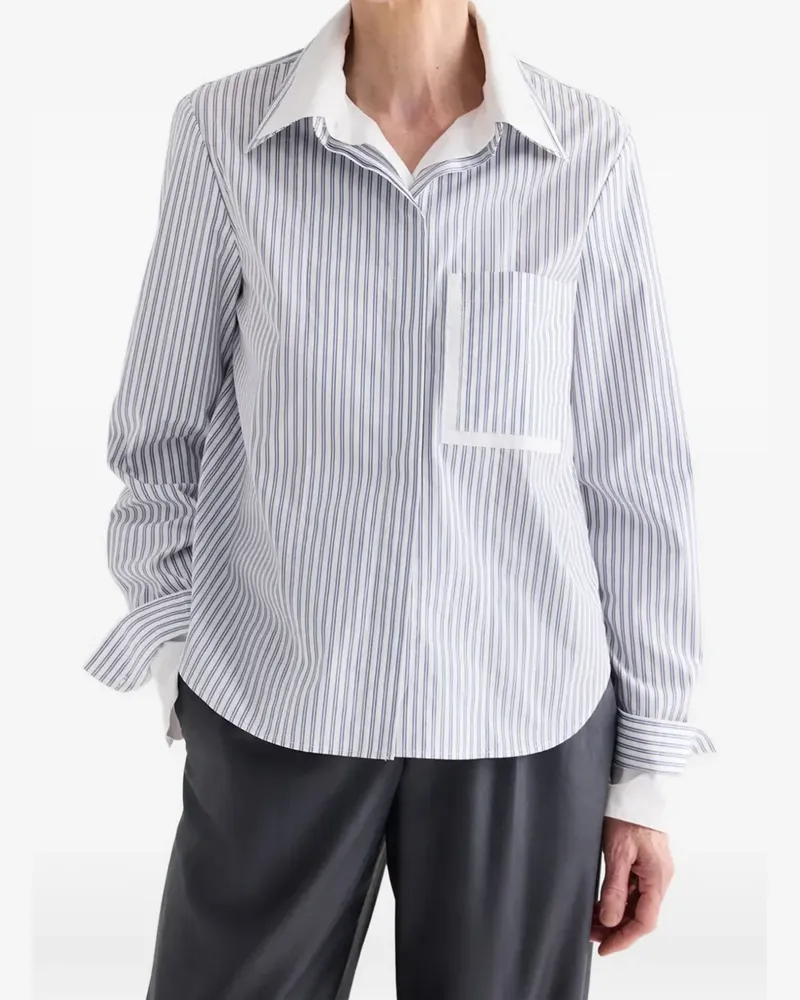 TWP double-layer striped shirt - Weiß Weiß