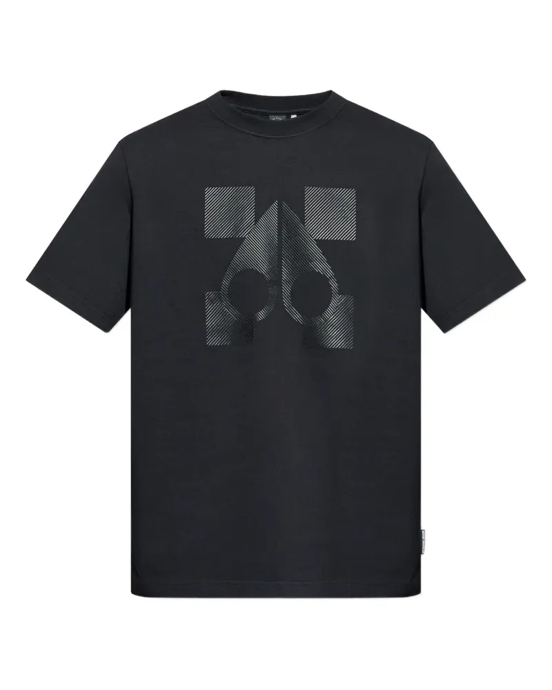 Moose Knuckles T-Shirt mit Logo-Schild - Schwarz Schwarz